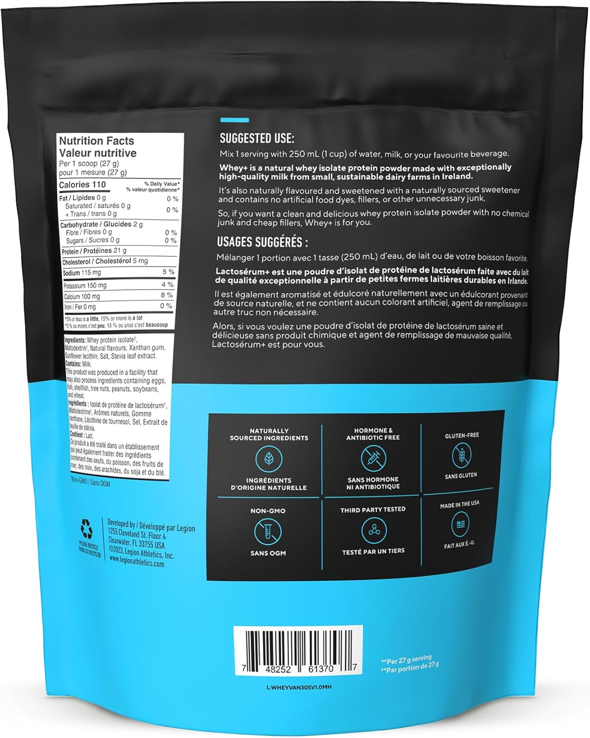 Whey Protein Powder - Whey+ Isolate Protein Powder - Protein Isolate from Grass Fed Cows - Non-Gmo, Lactose-Free, Sugar-Free Protein Powder Dietary Supplemen (30 Servings, Vanilla)