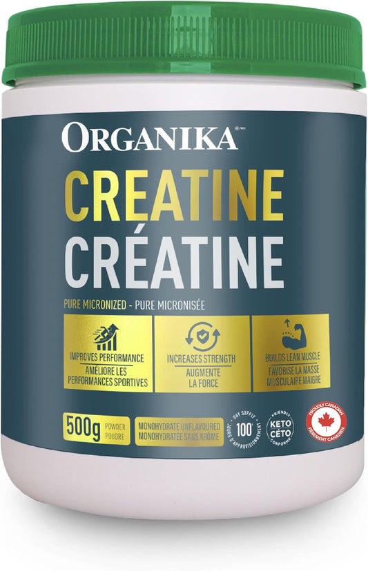Canadian-Made Creatine Powder- Pure Micronized Creatine Monohydrate - Helps Build Lean Muscle, Increase Strength, and Improved Recovery and Performance for Men and Women - 500G, 100 Servings